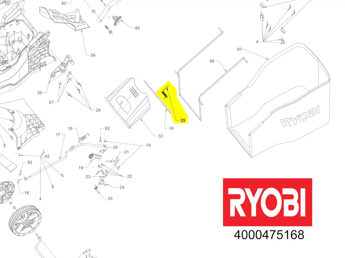 ressort Ryobi réf. 5131042825